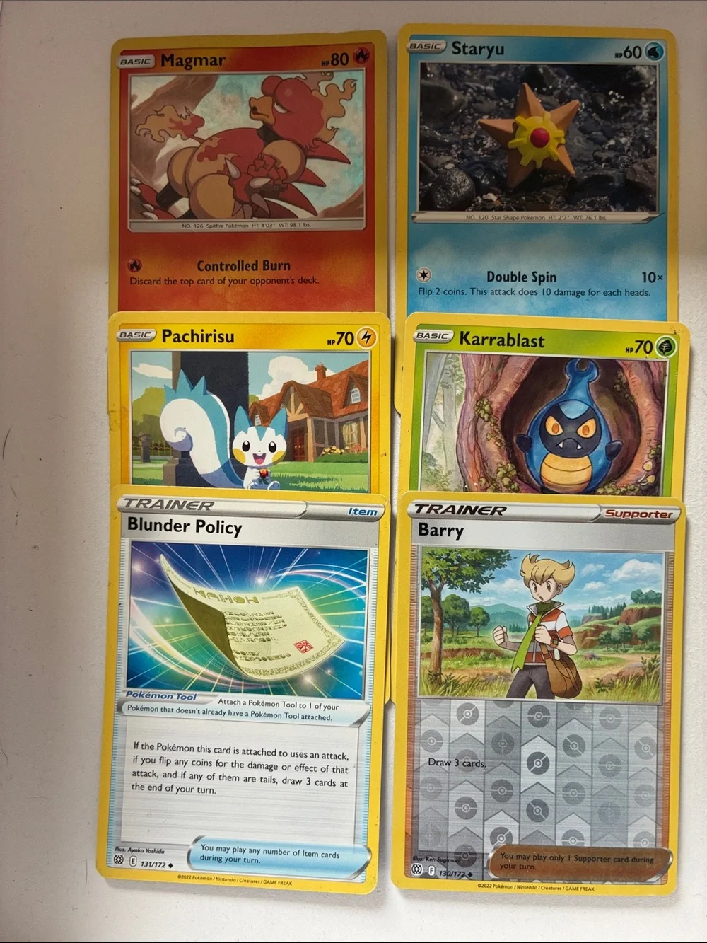 12 Pokémon cards